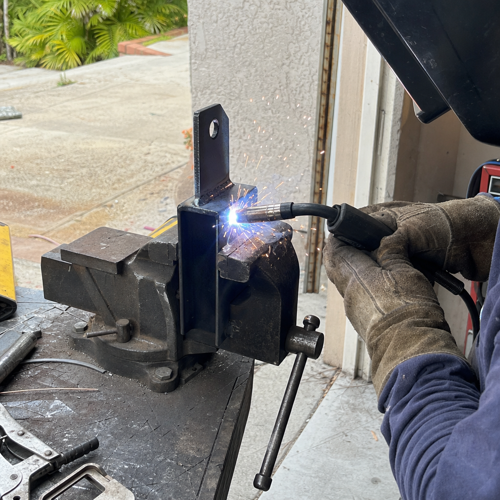 Metalworker performing custom gate parts fabrication and precision welding repair in San Jose, CA